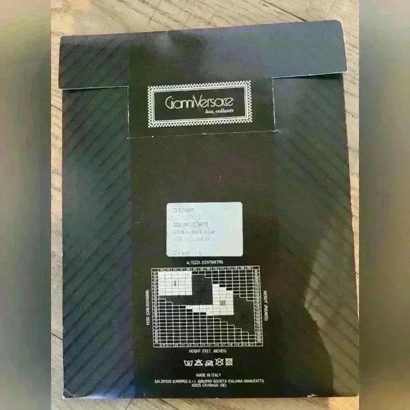 NWT & VINTAGE!! | Gianni Versace Dark Blue Tights With Design - Picture 2 of 4